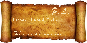 Probst Lukrécia névjegykártya